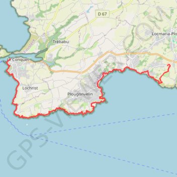 Itinéraire Le Conquet - Trégana (Le Diry), distance, dénivelé, altitude, carte, profil, trace GPS