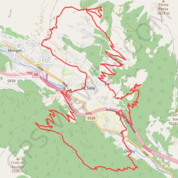 Itinéraire La Salle Mountain bike, distance, dénivelé, altitude, carte, profil, trace GPS