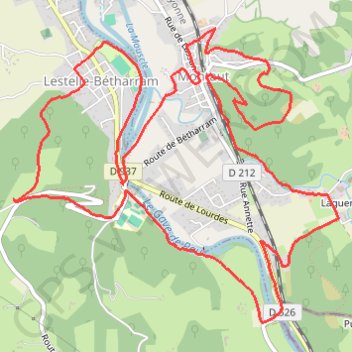 Itinéraire Lestelle - Boucle des Bastides, distance, dénivelé, altitude, carte, profil, trace GPS