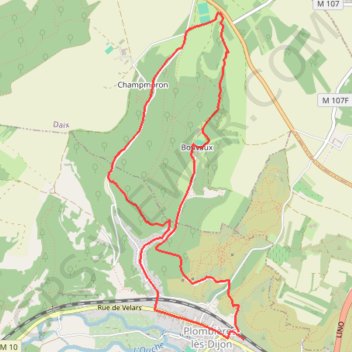 Itinéraire PLOMBIERES les DIJON, distance, dénivelé, altitude, carte, profil, trace GPS