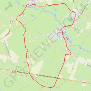 Itinéraire Circuit des Plaideurs - Taisnières-en-Thiérache, distance, dénivelé, altitude, carte, profil, trace GPS