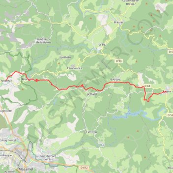 Itinéraire De Anglès à Noailhac, distance, dénivelé, altitude, carte, profil, trace GPS