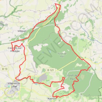 Itinéraire Petit tour de la forêt de Pail, distance, dénivelé, altitude, carte, profil, trace GPS