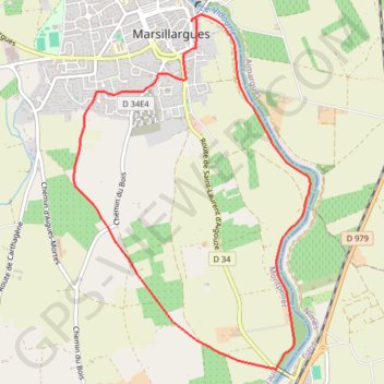 Itinéraire La plaine de Marsillargues - Les berges du Vidourle, distance, dénivelé, altitude, carte, profil, trace GPS