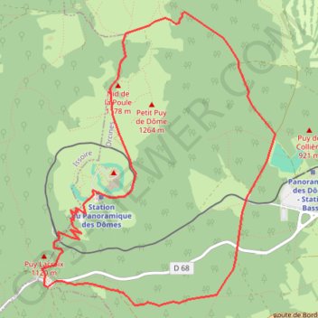 Itinéraire Balade autour du puy de dome, distance, dénivelé, altitude, carte, profil, trace GPS