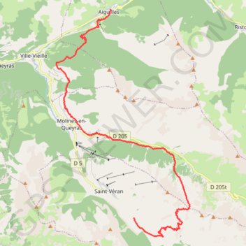 Itinéraire Queyras - Jour 2, distance, dénivelé, altitude, carte, profil, trace GPS