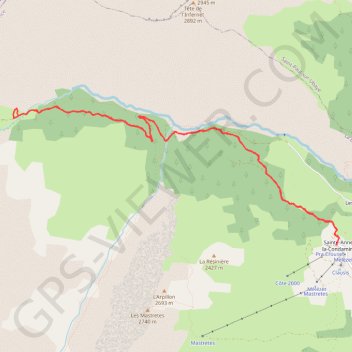 Itinéraire St Anne le Berard, distance, dénivelé, altitude, carte, profil, trace GPS