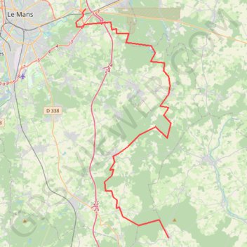 Itinéraire Yvre l'eveque jupilles, distance, dénivelé, altitude, carte, profil, trace GPS