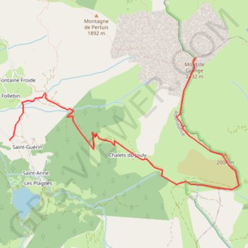 Itinéraire Mont de Grange, distance, dénivelé, altitude, carte, profil, trace GPS