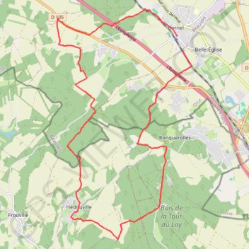 Itinéraire Bois de la Tour du Lay - Bornel, distance, dénivelé, altitude, carte, profil, trace GPS