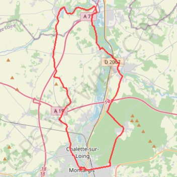 Itinéraire De la Forêt de Montargis au Loing, distance, dénivelé, altitude, carte, profil, trace GPS