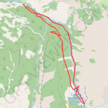 Itinéraire Cascade du Razis CREVOUX La Chalp, distance, dénivelé, altitude, carte, profil, trace GPS