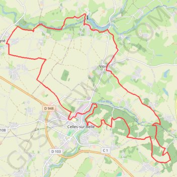 Itinéraire parc définitif bois de celles sur belle, distance, dénivelé, altitude, carte, profil, trace GPS