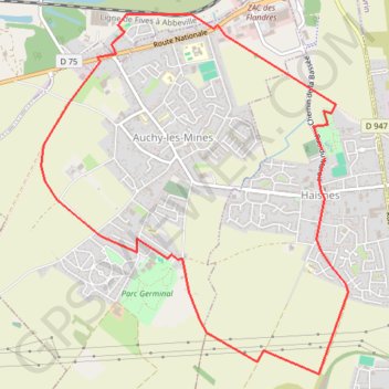 Itinéraire Auchy, distance, dénivelé, altitude, carte, profil, trace GPS