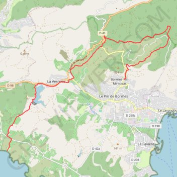 Itinéraire Bormes-les-Mimosas, distance, dénivelé, altitude, carte, profil, trace GPS
