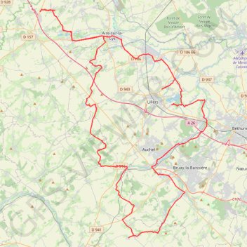 Itinéraire Circuit d'Aire-sur-la-Lys, distance, dénivelé, altitude, carte, profil, trace GPS