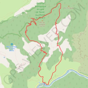 Itinéraire Rando à Saint Guilhem, tour du Roc de la Vigne, distance, dénivelé, altitude, carte, profil, trace GPS