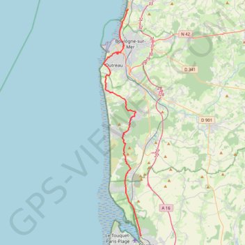 Itinéraire Le littoral de Wimereux à Étaples, distance, dénivelé, altitude, carte, profil, trace GPS