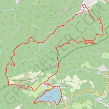 Itinéraire Puech d'Enblanc - Lac des Montagnés, distance, dénivelé, altitude, carte, profil, trace GPS