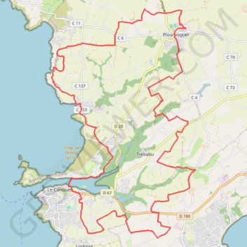 Itinéraire Ploumoguer - Le Conquet, distance, dénivelé, altitude, carte, profil, trace GPS