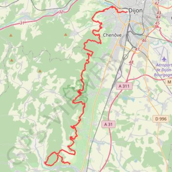 Itinéraire Parcours Félix Batier : Dijon - Nuits-Saint-Georges, distance, dénivelé, altitude, carte, profil, trace GPS