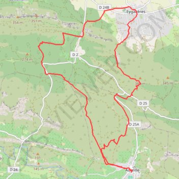 Itinéraire Aureille - Le Grand Calan, distance, dénivelé, altitude, carte, profil, trace GPS