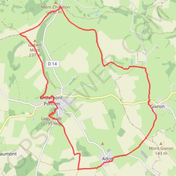 Itinéraire Chaumont-porcien, distance, dénivelé, altitude, carte, profil, trace GPS