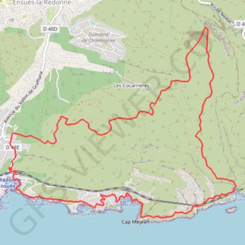 Itinéraire Côte bleue, la Redonne, distance, dénivelé, altitude, carte, profil, trace GPS