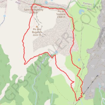 Itinéraire Pic de Soularac et pic de Saint-Barthélemy, distance, dénivelé, altitude, carte, profil, trace GPS
