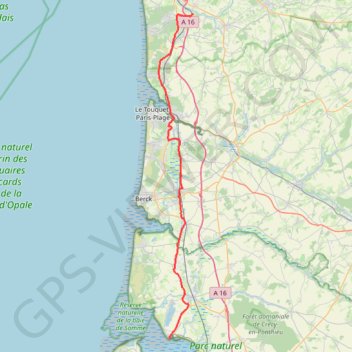 Itinéraire Itinéraire de Hesdigneul-lès-Boulogne à Le Crotoy, distance, dénivelé, altitude, carte, profil, trace GPS