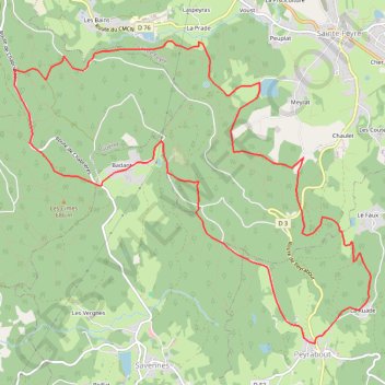 Itinéraire Monts de Guéret - Badant, distance, dénivelé, altitude, carte, profil, trace GPS
