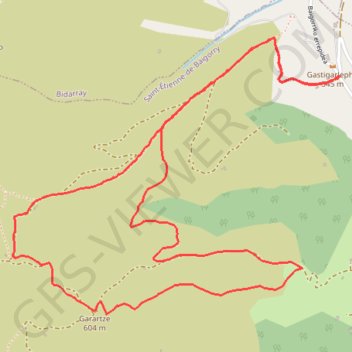 Itinéraire Crêtes d'Halzegui -Galartzé depuis Gastigar Lepoa, distance, dénivelé, altitude, carte, profil, trace GPS
