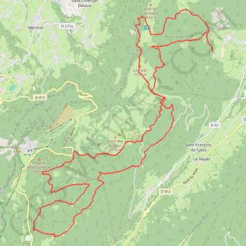 Itinéraire Balade VTT dans les Bauges, distance, dénivelé, altitude, carte, profil, trace GPS