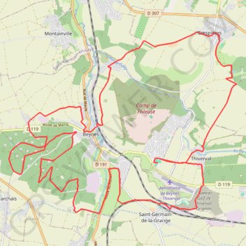 Itinéraire Randonnée des 2 Forêts, distance, dénivelé, altitude, carte, profil, trace GPS