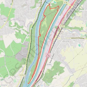 Itinéraire Vernaison (69), distance, dénivelé, altitude, carte, profil, trace GPS