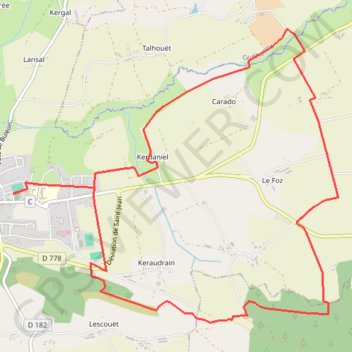 Itinéraire Circuit du Carado - Saint-Jean Brévelay, distance, dénivelé, altitude, carte, profil, trace GPS