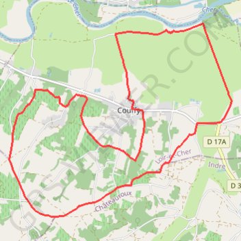 Itinéraire Entre Cher et coteaux - Couffy, distance, dénivelé, altitude, carte, profil, trace GPS
