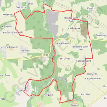 Itinéraire PLUVIGNER - ouest, distance, dénivelé, altitude, carte, profil, trace GPS
