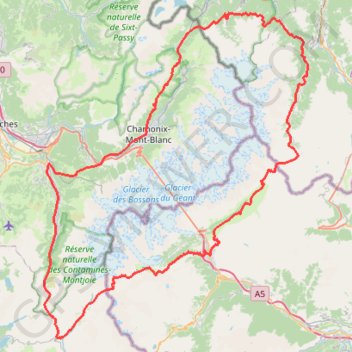 Itinéraire UTMB 2022 Ultra Trail du Mont Blanc, distance, dénivelé, altitude, carte, profil, trace GPS