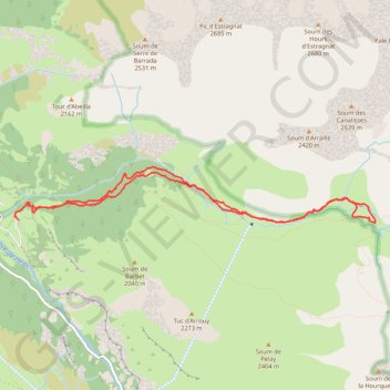 Itinéraire Granges de Campbieil - Cabane de Sausset, distance, dénivelé, altitude, carte, profil, trace GPS