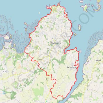 Itinéraire Plougrescant, distance, dénivelé, altitude, carte, profil, trace GPS