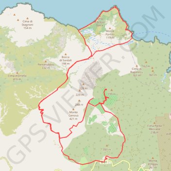 Itinéraire Désert des Agriates, distance, dénivelé, altitude, carte, profil, trace GPS