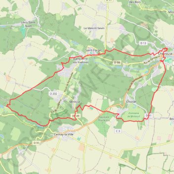 Itinéraire Entre Chevreuse et Cernay, distance, dénivelé, altitude, carte, profil, trace GPS
