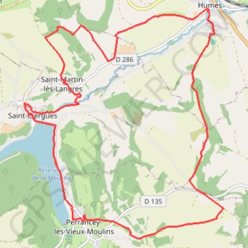 Itinéraire Le Val de Mouche - Humes, distance, dénivelé, altitude, carte, profil, trace GPS