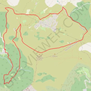 Itinéraire Puy de tourrettes, distance, dénivelé, altitude, carte, profil, trace GPS