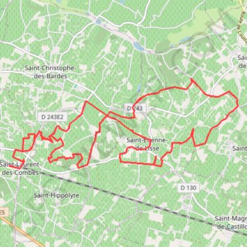 Itinéraire Saint laurent des Combes par Saint Etienne de Lisse, distance, dénivelé, altitude, carte, profil, trace GPS
