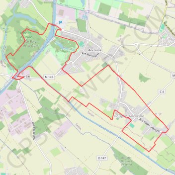Itinéraire Circuit d'Houplin Ancoisne par le parc de Santes, distance, dénivelé, altitude, carte, profil, trace GPS
