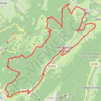 Itinéraire Rando Féclaz grand Revard, distance, dénivelé, altitude, carte, profil, trace GPS