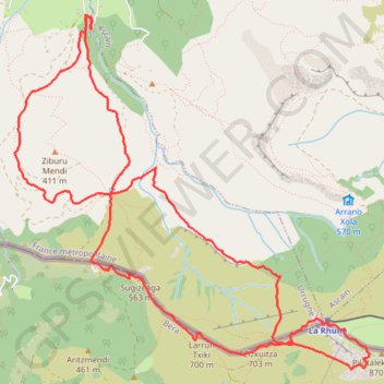 Itinéraire 2023/01/6 La Rhune en circuit depuis Trabenia, distance, dénivelé, altitude, carte, profil, trace GPS