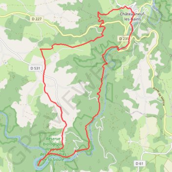 Itinéraire Châteauneuf-les-Bains, distance, dénivelé, altitude, carte, profil, trace GPS